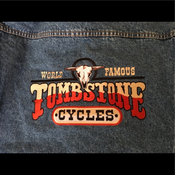 Jean jacket , embroidered back, new. - Picture 3 of 5